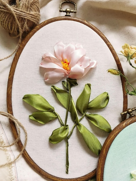 haftowane wzory na płótnie